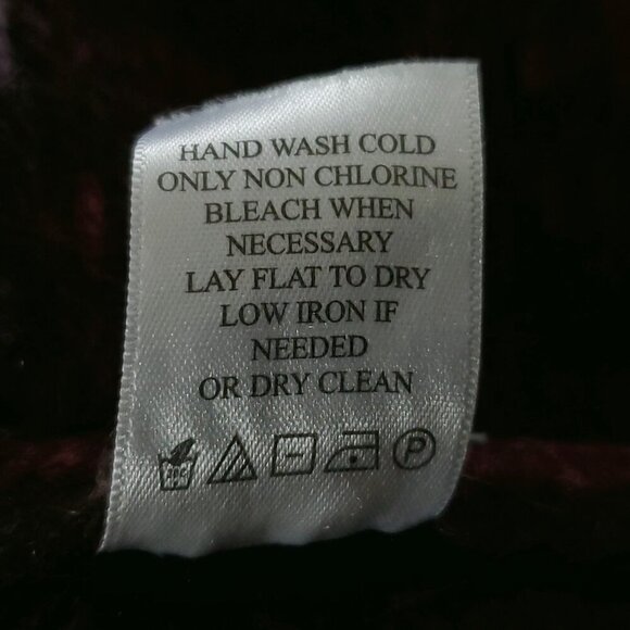 Coldwater Creek Lambs Wool Cardigan Sweater XL Brown Purple Pink Zip Up Jacket - Picture 6 of 6